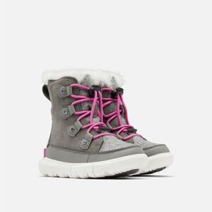 Sorel Kids Gray and Pink Snow Boots